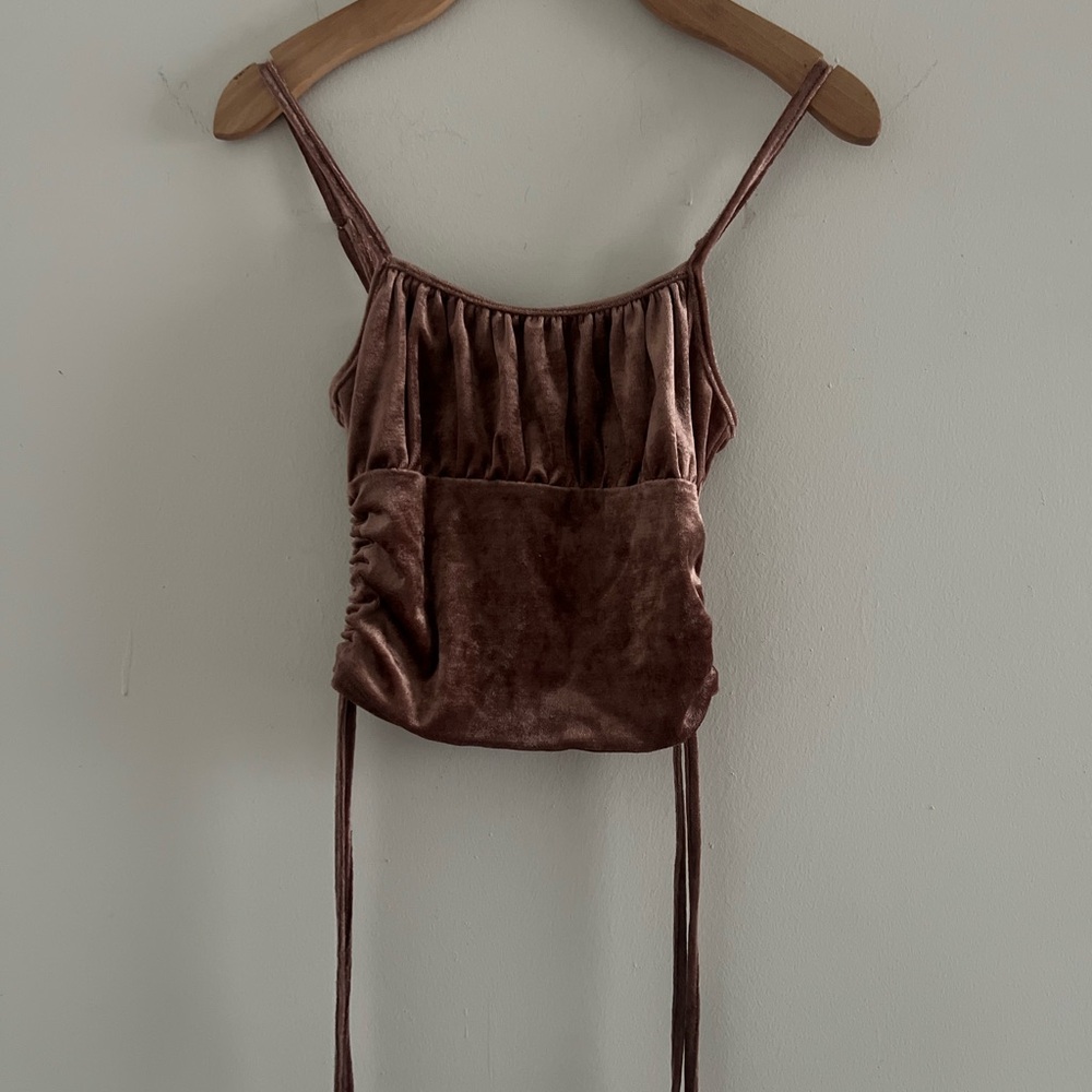 RSQ Velvet Crop Tank Copper Sz S